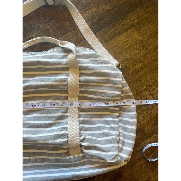 Know Supply Blue Striped Cotton Canvas Weekender Duffle Bag - Picture 9 of 10